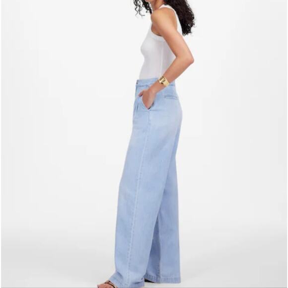 NEW Madewell The Harlow Wide-Leg Trouser Jean Light Blue Airy Denim Edition Jean - Picture 4 of 16